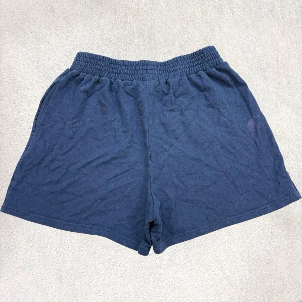 Mighty Fine Relaxed Fit Shorts Women’s Medium Navy Athletic USA Y2K 13” Opening